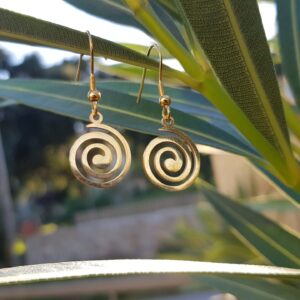 Pendientes espiral dorada